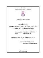 NGHIÊN cứu mối LIÊN QUAN GIỮA dị ỨNG THỨC ăn và HEN PHẾ QUẢN ở TRẺ EM 