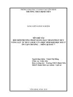 Đổi mới phương pháp dạy học nhằm phát huy tính tích cực, năng lực tư duy logic của học sinh khi học bài 17 ôn tập chương của môn lịch sử 7 