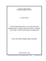 Tổ chức bồi dưỡng năng lực dạy học tích hợp môn Khoa học tự nhiên cho giáo viên ở các trường trung học cơ sở huyện Điện Biên, tỉnh Điện Biên (Luận văn thạc sĩ)