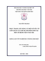 THỰC TRẠNG sâu RĂNG và một số yếu tố LIÊN QUAN của TRẺ bị TIM bẩm SINH tại một số BỆNH VIỆN ở hà nội 