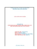 Ra đề kiểm tra theo hướng phát triển năng lực học sinh trong môn ngữ văn cấp THCS 