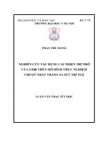 NGHIÊN cứu tác DỤNG cải THIỆN TRÍ NHỚ của LH08 TRÊN mô HÌNH THỰC NGHIỆM CHUỘT NHẮT TRẮNG SA sút TRÍ TUỆ 