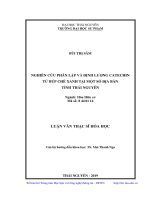 Nghiên cứu phân lập và định lượng catechin từ búp chè xanh tại một số địa bàn tỉnh Thái Nguyên (Luận văn thạc sĩ)