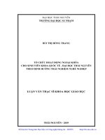 Tổ chức hoạt động ngoại khóa cho sinh viên Khoa Quốc tế  Đại học Thái Nguyên theo định hướng trải nghiệm nghề nghiệp (Luận văn thạc sĩ)