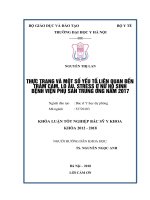 THỰC TRẠNG và một số yếu tố LIÊN QUAN đến TRẦM cảm, LO âu, STRESS ở nữ hộ SINH BỆNH VIỆN PHỤ sản TRUNG ƯƠNG năm 2017 