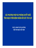 các phương pháp dự phòng huyết khối tĩnh mạch trên bệnh nhân hồi sức tích cực