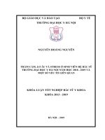 TRẦM cảm, LO âu và STRESS ở SINH VIÊN hệ bác sỹ TRƯỜNG đại học y hà nội năm học 2018   2019 và một số yếu tố LIÊN QUAN 