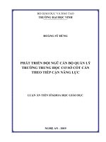 Phát triển đội ngũ cán bộ quản lý trường trung học cơ sở cốt cán theo tiếp cận năng lực.