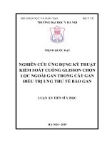 NGHIÊN cứu ỨNG DỤNG kỹ THUẬT KIỂM SOÁT CUỐNG GLISSON CHỌN lọc NGOÀI GAN TRONG cắt GAN điều TRỊ UNG THƯ tế bào GAN 