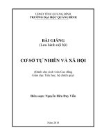 Bài giảng cơ sở tự nhiên và xã hội dành cho sinh viên cao đẳng GDTH, hệ chính quy 