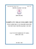 NGHIÊN cứu THUẬN NĂNG điều TIẾT ở mắt CHÍNH THỊ và cận THỊ TRÊN SINH VIÊN năm THỨ NHẤT TRƯỜNG đại học y hà nội 