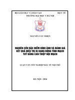 NGHIÊN cứu đặc điểm HÌNH ẢNH và ĐÁNH GIÁ kết QUẢ điều TRỊ dị DẠNG ĐỘNG TĨNH MẠCH TUỶ BẰNG CAN THIỆP nội MẠCH 