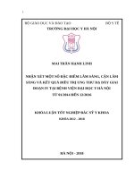 NHẬN xét một số đặc điểm lâm SÀNG, cận lâm SÀNG và kết QUẢ điều TRỊ UNG THƯ dạ dày GIAI đoạn IV tại BỆNH VIỆN đại học y hà nội từ 012014 đến 122016 