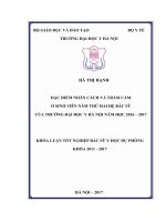 ĐẶC điểm NHÂN CÁCH và TRẦM cảm ở SINH VIÊN năm THỨ HAI hệ bác sỹ của TRƯỜNG đại học y hà nội năm học 2016 – 2017 