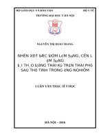 NHậN XéT ĐặC ĐIểM LÂM SàNG, CậN LÂM SàNG ĐáI THáO ĐƯờNG THAI Kỳ TRÊN THAI PHụ SAU THụ TINH TRONG ốNG NGHIệM
