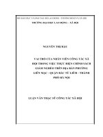 luận văn VAI TRÒ của NHÂN VIÊN CÔNG tác xã hội TRONG VIỆC THỰC HIỆN CHÍNH SÁCH GIẢM NGHÈO TRÊN địa bàn PHƯỜNG LIÊN mạc   QUẬN bắc từ LIÊM   THÀNH PHỐ hà nội