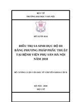 ĐIỀU TRỊ SA SINH dục độ III BẰNG PHƯƠNG PHÁP PHẪU THUẬT tại BỆNH VIỆN PHỤ sản hà nội năm 2018 