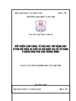 ĐỐI CHIẾU lâm SÀNG, tế bào học, mô BỆNH học ở PHỤ nữ TRÊN 30 TUỔI có CHỈ ĐỊNH SOI cổ tử CUNG ở BỆNH VIỆN PHỤ sản TRUNG ƯƠNG 