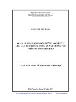 Quản lý hoạt động bồi dưỡng nghiệp vụ cho cán bộ chiến sĩ công an người dân tộc thiểu số tỉnh Điện Biên (Luận văn thạc sĩ)