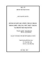 ĐÁNH GIÁ kết QUẢ PHẪU THUẬT MILES TRONG ðiều TRỊ UNG THƯ TRỰC TRÀNG tại BỆNH VIỆN BẠCH MAI 
