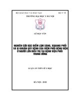 NGHIÊN cứu đặc điểm lâm SÀNG, XQUANG PHỔI và VI KHUẨN gây BỆNH của VIÊM PHỔI BỆNH VIỆN ở NGƯỜI lớn điều TRỊ tại BỆNH VIỆN PHỔI TRUNG ƯƠNG 