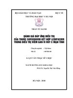ĐÁNH GIÁ đáp ỨNG điều TRỊ của THUỐC SOFOSBUVIR kết hợp LEDIPASVIR TRONG điều TRỊ VIÊM GAN VI rút c mạn TÍNH 