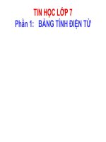 Bài giảng Tin học 7  tiết 1 (Bài 1 Chương trình bảng tính là gì)