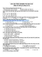 160 CÂU TRẮC NGHIỆM TIN HỌC 10