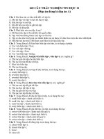 160 CÂU TRẮC NGHIỆM TIN HỌC 11