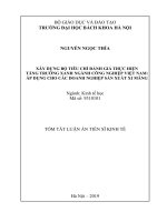 Xây dựng bộ tiêu chí đánh giá thực hiện tăng trưởng xanh ngành công nghiệp việt nam áp dụng cho các doanh nghiệp sản xuất xi măng tt 