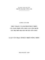 Thực trạng và giải pháp phát triển cây xoài tròn yên châu gắn với chuỗi giá trị trên địa bàn huyện yên châu 