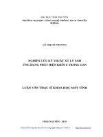 Nghiên cứu kỹ thuật xử lý ảnh ứng dụng phát hiện khối u trong gan 