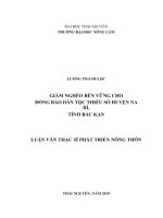 Giảm nghèo bền vững cho đồng bào dân tộc thiểu số huyện na rì, tỉnh bắc kạn 