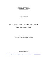 Phát triển du lịch tỉnh ninh bình giai đoạn 2010 2017 