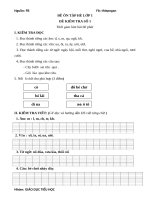 ĐỀ ôn tập hè TIẾNG VIỆT lớp 1 