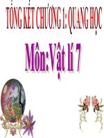 Bài giảng Vật lý 7 bài 9: Tổng kết chương I Quang học