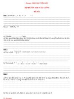 BỘ đề ôn THI vào lớp 6   nhóm GIÁO dục TIỂU học 