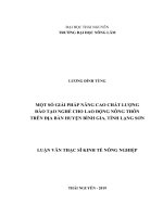 Một số giải pháp nâng cao chất lượng đào tạo nghề cho lao động nông thôn trên địa bàn huyện bình gia, tỉnh lạng sơn 