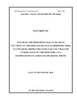 Xây dựng mô hình phân loại và dự đoán các chất ức chế bơm ngược p-Glycoprotein, Nora và ứng dụng trong việc sàng lọc các Chalcon có khả năng ức chế bơm Nora của Staphylococcus aureus đa đề kháng thuốc