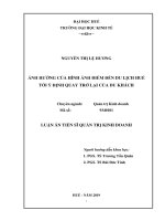 Ảnh hưởng của hình ảnh điểm đến du lịch huế tới ý định quay trở lại của du khách