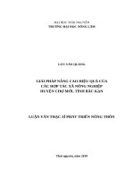 Giải pháp nâng cao hiệu quả của các hợp tác xã nông nghiệp huyện chợ mới, tỉnh bắc kạn 