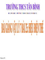 Bài giảng Vật lý 7 bài 25: Hiệu điện thế
