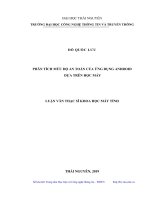 Phân tích mức độ an toàn của ứng dụng Android dựa trên học máy (Luận văn thạc sĩ)