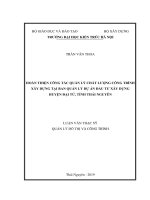 Hoàn thiện công tác quản lý chất lượng công trình xây dựng tại ban quản lý dự án đầu tư xây dựng huyện đại từ, tỉnh thái nguyên 