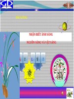 Bài giảng Vật lý 7 bài 1: Nhận biết ánh sángnguồn sáng và vật sáng