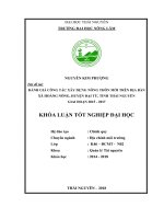 Đánh giá công tác xây dựng nông thôn mới trên địa bàn xã hoàng nông, huyện đại từ, tỉnh thái nguyên giai đoạn 2015 – 2017 