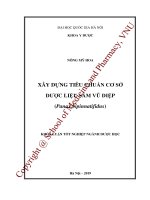 Xây dựng tiêu chuẩn cơ sở dược liệu sâm vũ diệp (panax bipinnatifidus) 