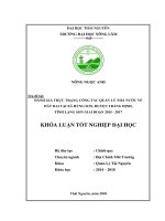 Đánh giá thực trạng công tác quản lý nhà nước về đất đai xã hùng sơn, xã huyệntràng định, tỉnh lạng sơn giai đoạn 2015 2017 