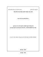 Quản lý xây dựng theo quy hoạch xã đại hưng, huyện mỹ đức, thành phố hà nội 