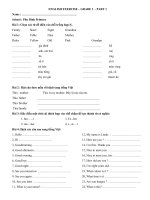 Bài tập Tiếng Anh lớp 3 theo 4 chủ đề family, toys, pets, numbers